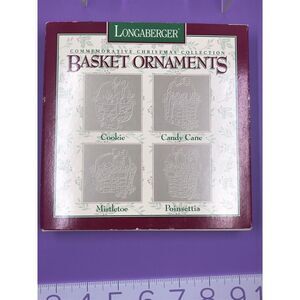 Longaberger 1985-1988 Pewter Commemorative Christmas Collection Basket Ornaments